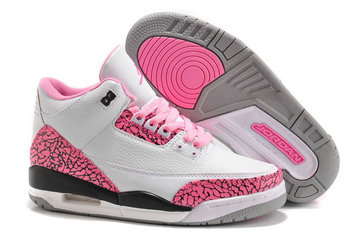Women's Jordan 3(III) White pink authentic Air shoes 36-40