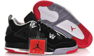 Women's Jordan 4(IV) Black Red Basketball shoes size 36-40