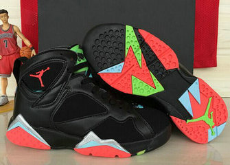 Women's Jordan 7(VII) Black red authentic Air shoes 36-40