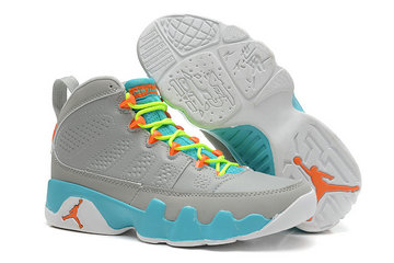 Women's Jordan 9(IX) Grey color authentic Air shoes 36-40 3