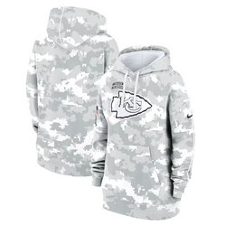 Women's Kansas City Chiefs 2024 Camo Salute To Service Pullove Hoodie