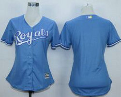 Women's Kansas City Light Blue Blank New Majestic Authentic Stitched MLB Jersey