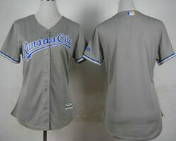 Women's Kansas City Royals Blank Grey Road Authentic Stitched MLB Jersey