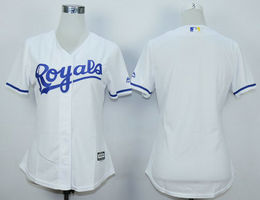 Women's Kansas City Wihte Blank 2015 Authentic Stitched MLB Jersey