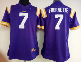 Women's LSU Tigers #7 Leonard Fournette Purple Authentic Stitched College Football Jersey