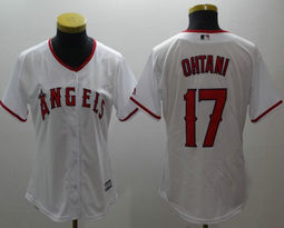 Women's Los Angeles Angels of Anaheim #17 Shohei Ohtani Cool Base White Authentic Stitched MLB jersey