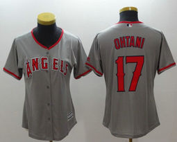 Women's Los Angeles Angels of Anaheim #17 Shohei Ohtani Game Grey Authentic Stitched MLB jersey