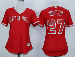 Women's Los Angeles Angels of Anaheim #27 Mike Trout Red Authentic stitched MLB jersey