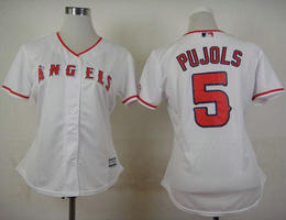 Women's Los Angeles Angels of Anaheim #5 Albert Pujols White Authentic stitched MLB jersey