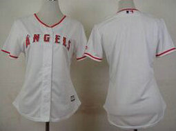 Women's Los Angeles Angels of Anaheim Blank White Authentic stitched MLB jersey