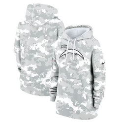 Women's Los Angeles Chargers 2024 Camo Salute To Service Pullove Hoodie