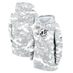 Women's Miami Dolphins 2024 Camo Salute To Service Pullove Hoodie