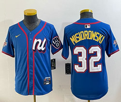 Women's National League #32 Jacob Misiorowski Blue 2025 All-Star Baseball Jersey
