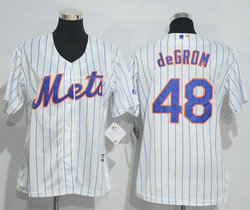 Women's New York Mets #48 Jacob DeGrom White Authentic Stitched MLB Jersey