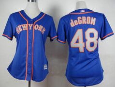 Women's New York Mets #48 Jacob deGrom Road Authentic Stitched MLB Jersey