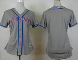 Women's New York Mets Blank Grey Road Authentic stitched MLB jersey