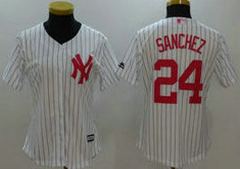 Women's New York Yankees #24 Gary Sanchez White Mother day Authentic Stitched MLB Jersey