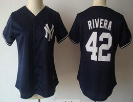 Women's New York Yankees #42 Mariano Rivera Navy Blue Authentic stitched MLB jersey