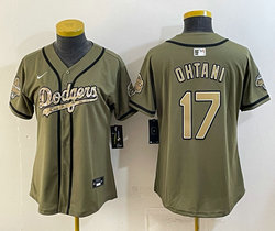 Women's Nike Angeles Dodgers #17 Shohei Ohtani Olive 2026 Military Appreciation Day Jersey