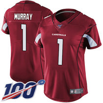 Women's Nike Arizona Cardinals  #1 Kyler Murray 100th Season Red Vapor Untouchable Authentic Stitched NFL Jersey