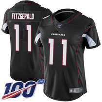 Women's Nike Arizona Cardinals #11 Larry Fitzgerald 100th Season Black Vapor Untouchable Limited Authentic Stitched NFL Jersey
