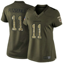 Women's Nike Arizona Cardinals #11 Larry Fitzgerald Green Salute To Service Limited Authentic Stitched NFL Jersey