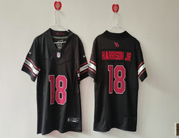 Women's Nike Arizona Cardinals #18 Marvin Harrison Jr Black 2023 F.U.S.E. Football Stitched Jersey