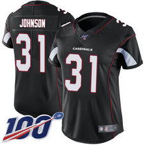 Women's Nike Arizona Cardinals #31 David Johnson 100th Season Black Vapor Untouchable Limited Authentic Stitched NFL Jersey