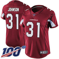 Women's Nike Arizona Cardinals #31 David Johnson 100th Season Red Vapor Untouchable Limited Authentic Stitched NFL Jersey
