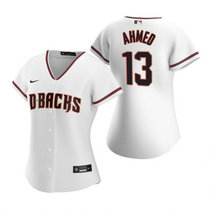 Women's Nike Arizona Diamondbacks #13 Nick Ahmed White Authentic Stitched Baseball jersey