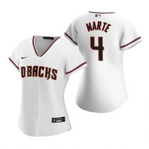 Women's Nike Arizona Diamondbacks #4 Ketel Marte White Authentic Stitched Baseball jersey