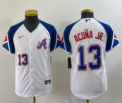 Women's Nike Atlanta Braves #13 Ronald Acuna Jr #13 front 2023 City Authentic Stitched MLB Jersey