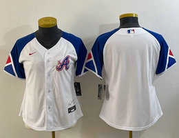 Women's Nike Atlanta Braves Blank White 2023 City Authentic Stitched MLB Jersey