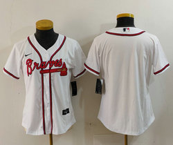 Women's Nike Atlanta Braves Blank White Game Authentic Stitched MLB Jersey