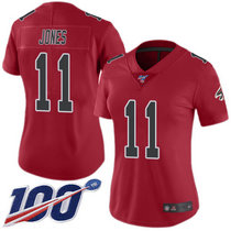 Women's Nike Atlanta Falcons #11 Julio Jones 100th Season Limited Red Rush NFL Jersey