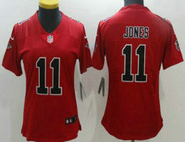 Women's Nike Atlanta Falcons #11 Julio Jones Limited Red Rush NFL Jersey
