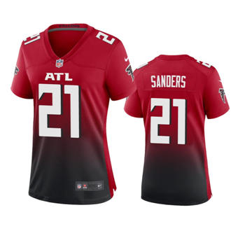Women's Nike Atlanta Falcons #21 Deion Sanders Red Game Authentic Stitched NFL Jersey