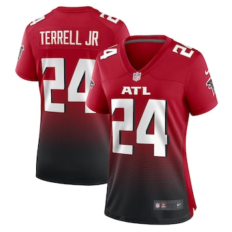 Women's Nike Atlanta Falcons #24 A.J. Terrell Jr Red Game Authentic Stitched NFL Jersey