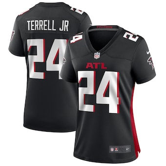 Women's Nike Atlanta Falcons #24 A.J. Terrell Jr Black Game Authentic Stitched NFL Jersey