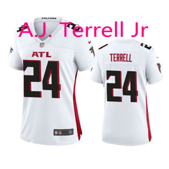 Women's Nike Atlanta Falcons #24 A.J. Terrell Jr White Game Authentic Stitched NFL Jersey