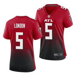 Women's Nike Atlanta Falcons #5 Drake London Red Vapor Untouchable Authentic Stitched NFL Jerseys