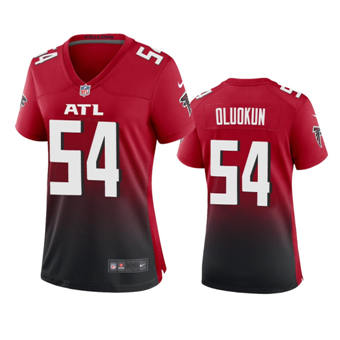 Women's Nike Atlanta Falcons #54 Foyesade Oluokun Red Game Authentic Stitched NFL Jersey