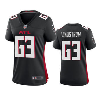 Women's Nike Atlanta Falcons #63 Chris Lindstrom Black Game Authentic Stitched NFL Jersey