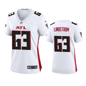 Women's Nike Atlanta Falcons #63 Chris Lindstrom White Game Authentic Stitched NFL Jersey
