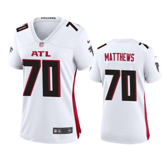 Women's Nike Atlanta Falcons #70 Jake Matthews White Game Authentic Stitched NFL Jersey