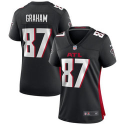 Women's Nike Atlanta Falcons #87 Jaeden Graham Black Vapor Untouchable Authentic Stitched NFL Jersey