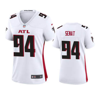 Women's Nike Atlanta Falcons #94 Deadrin Senat White Game Authentic Stitched NFL Jersey