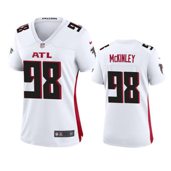 Women's Nike Atlanta Falcons #98 Takkarist McKinley White Game Authentic Stitched NFL Jersey