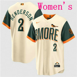 Women's Nike Baltimore Orioles #2 Gunnar Henderson Natural 2026 City MLB Jersey
