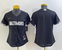 Women's Nike Baltimore Orioles Blank Black 2023 City Stitched MLB Jersey
